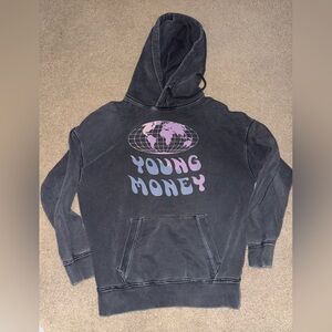 AEX  American eagle Young money grey hooded sweatshirt